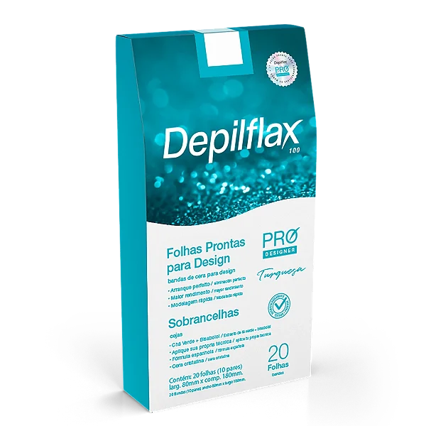 Folha Pronta para Design de Sobrancelhas Turquesa Depilflax