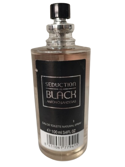 Seduction in Black Eau de Toilette - Masculino - Antonio Banderas (SEM CAIXA, SEM TAMPA) VIDRO REDONDO