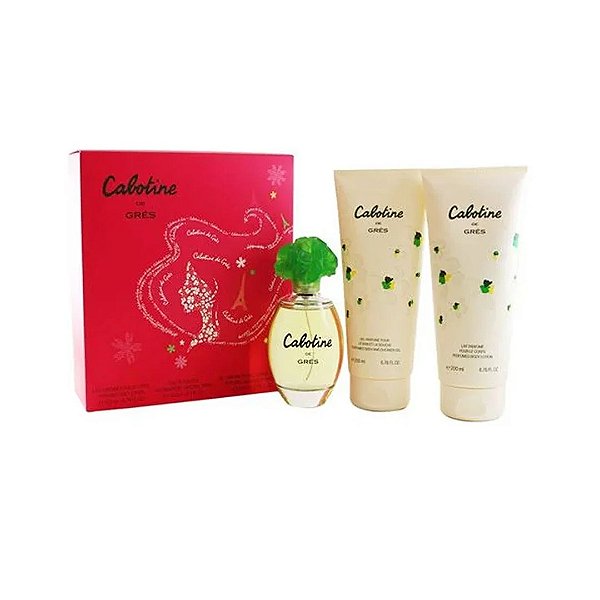Kit Cabotine de Gres Eau de Toilette + Shower Gel + Body Lotion Feminino Gres (CAIXA AMASSADA)Rosa