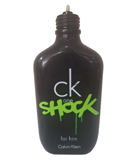 CK One Shock For Him Eau de Toilette Masculino - Calvin Klein (SEM CAIXA, SEM BORRIFADOR, SEM TAMPA E VAZADO)