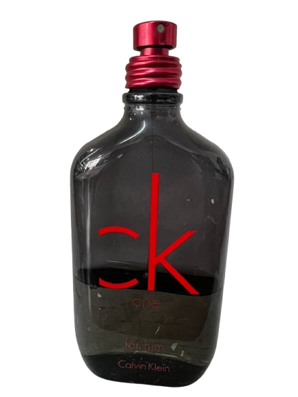CK One Red Edition for Him Eau De Toilette Masculino - Calvin Klein (SEM CAIXA, VAZADO E FRASCO DESCASCADO)