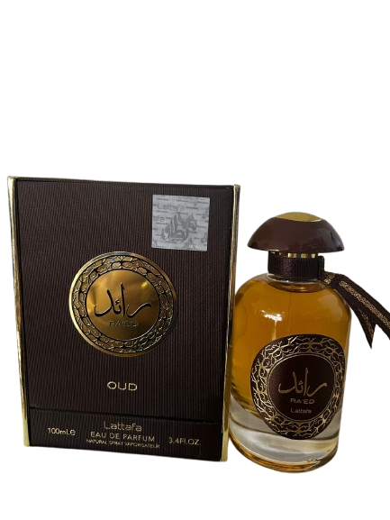 Ra'ed Oud Eau de Parfum Compartilhável - Lattafa (CAIXA AMASSADA)