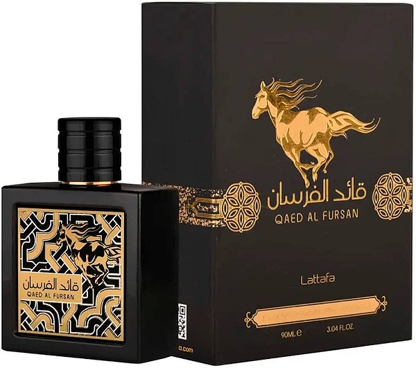 Qaed Al Fursan Eau de Parfum Compartilhável - Lattafa (Caixa amassada)(Preto)