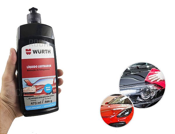 Polimento automotivo liquido Lustrador remove os menores riscos e marcas da pintura e promove Brilho inteso