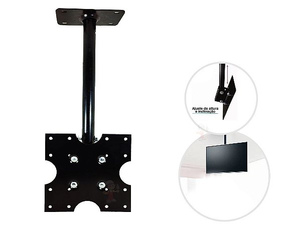 Suporte Para tv de Teto Giratório 360° de 32" até 65" polegadas 40kg prime tech