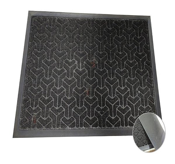 Tapete Para Porta de Entrada Capacho Vinil 40x60cm Residencial Comercial  Antiderrapante Preto Kapazi