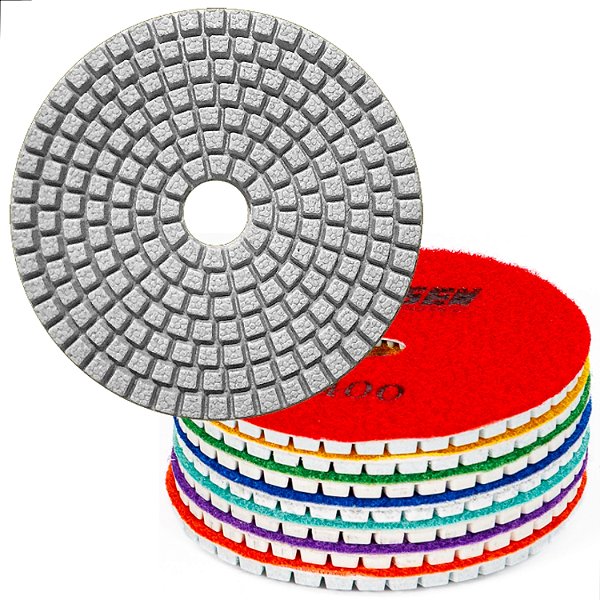 Lixa Diamantada para polir porcelanatos marmores e granitos 100mm polimento cortes 45 graus