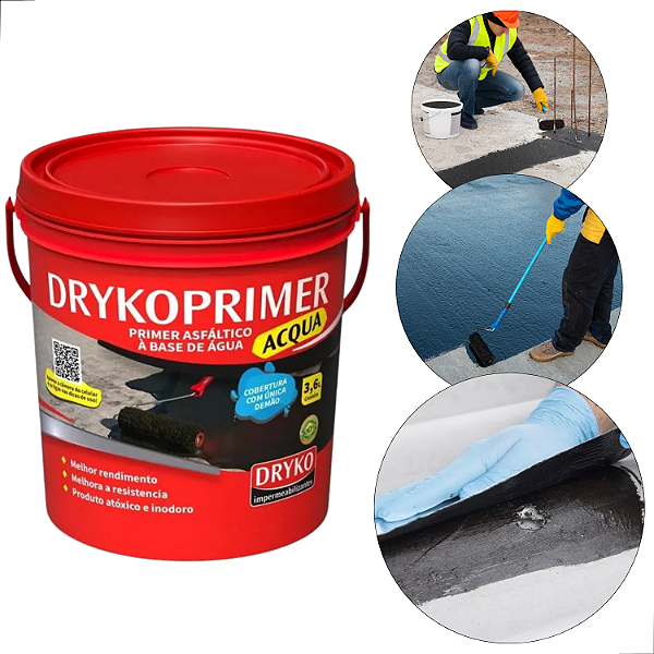 Primer Acqua Asfáltico Base D'Água para Manta Asfáltica 3,6L