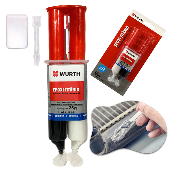 Cola Epoxi Titanium Wurth Solda Fria Cola para ferro aço aluminio cobre a melhor cola para metais