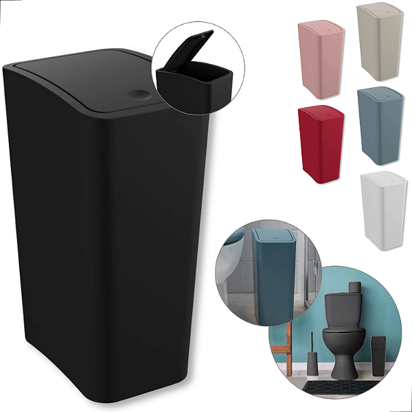 Lixeira Cesto De Lixo Tampa Click Para Banheiro cozinha 8L