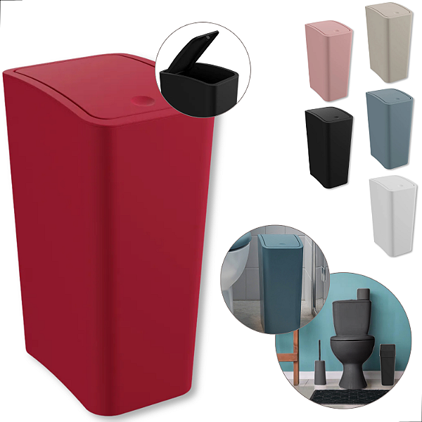 Lixeira Cesto De Lixo Tampa Click Para Banheiro E Cozinha 8l
