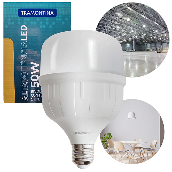 Lâmpada Led De Alta Potência 50W 6500K Bivolt E27 Tramontina