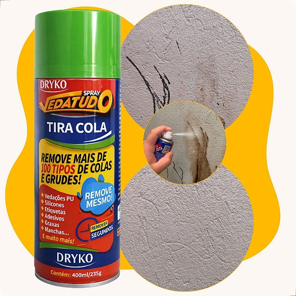 Removedor Spray Tira Cola Adesivo Silicone Pu 400ml Dryko