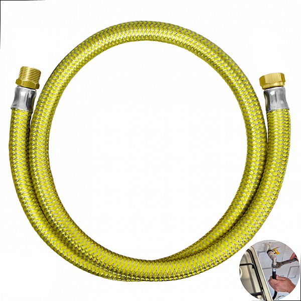 Mangueira Flexível Gás Encanado trançada Gn Glp Gnf 150cm