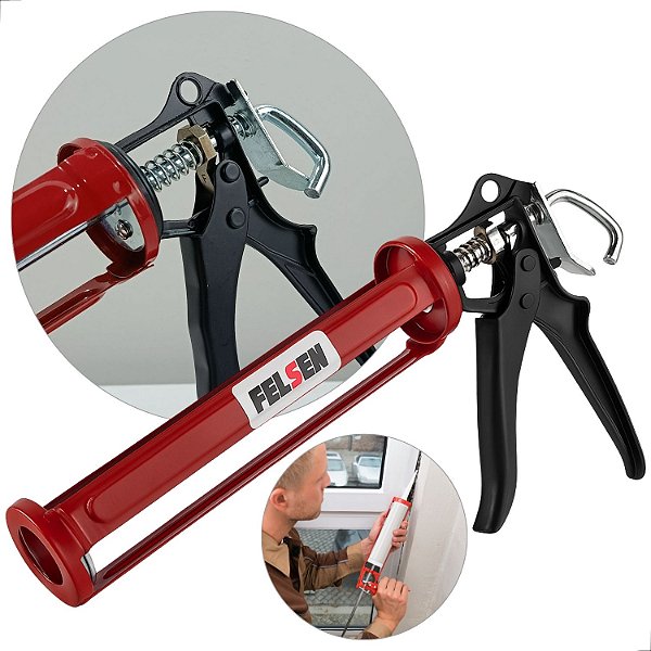 Pistola Aplicadora Silicone Selante 9" Aço Reforçado Felsen