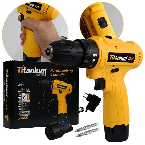 Parafusadeira  Furadeira À Bateria 12v 3/8" Titanium Platina
