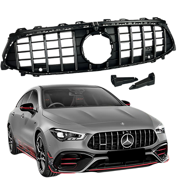 Grade Frontal Mercedes CLA AMG GTR Preto Metálico e Cromado