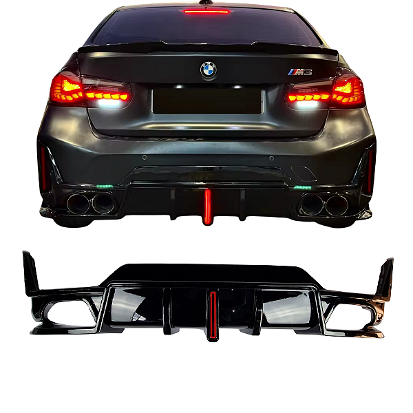 Difusor traseiro BMW 320M 330e Black Piano com Break Light M