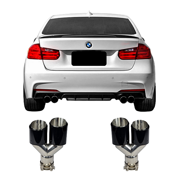 Ponteira de Escamento Dupla 3 Polegadas Inox 304 BMW Série 3