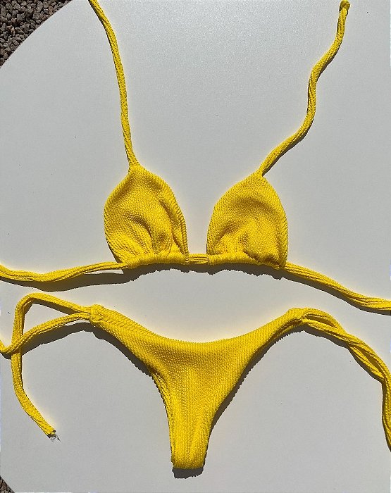 Biquíni Safira Amarelo Drapeado