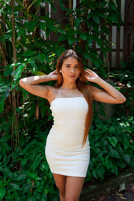 Vestido Any Tubinho de Alça Canelado