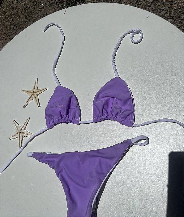 Biquíni Safira Lilás Com Branco