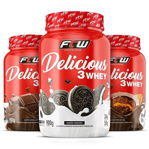 Delicious Whey 3w 900g FTW Sabor Excepcional - R4 SUPLEMENTOS