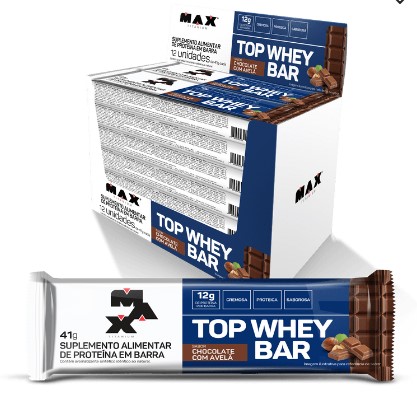 Top Whey Bar 41g caixa com 12 unidades Max Titanium