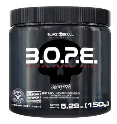 Bope Pré Treino 150g Black Skull Caveira Preta