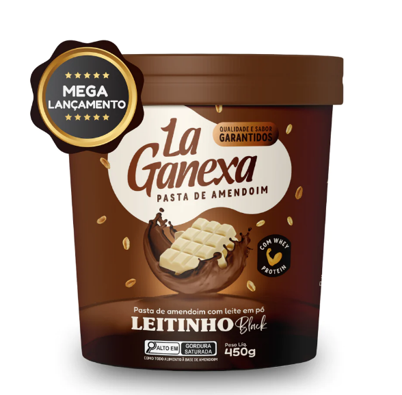 Pasta De Amendoim Gourmet Leitinho Black 450g La Ganexa