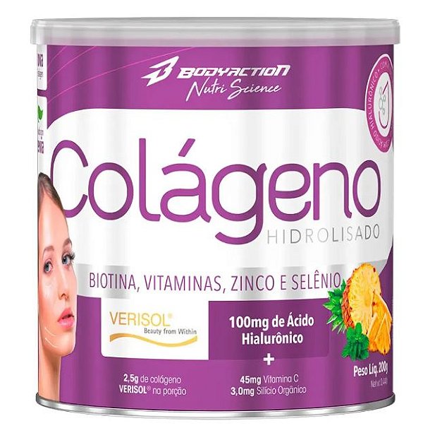 Colágeno Hidrplisado Com Verisol e Ácido Hialurônico 200g Body Action