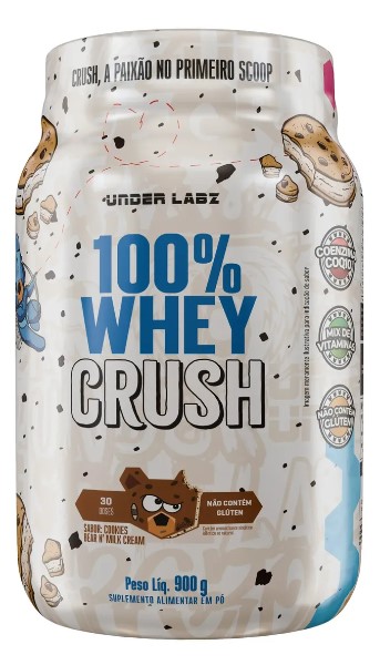 100% Whey Crush Under Labz Whey Concentrado com Coenzima Q10 e Bcaa's