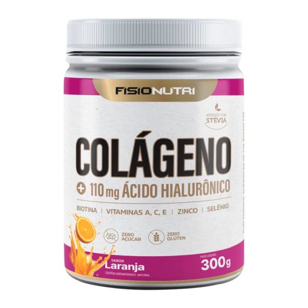 Colágeno + Ácido Hialurônico 300g Laranja Fisionutri