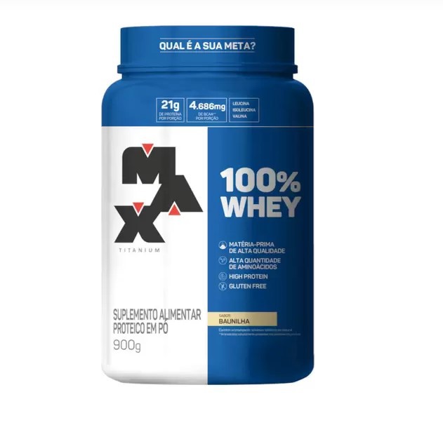 Whey 100% 900g Max Titanium - Whey Protein Concentrado