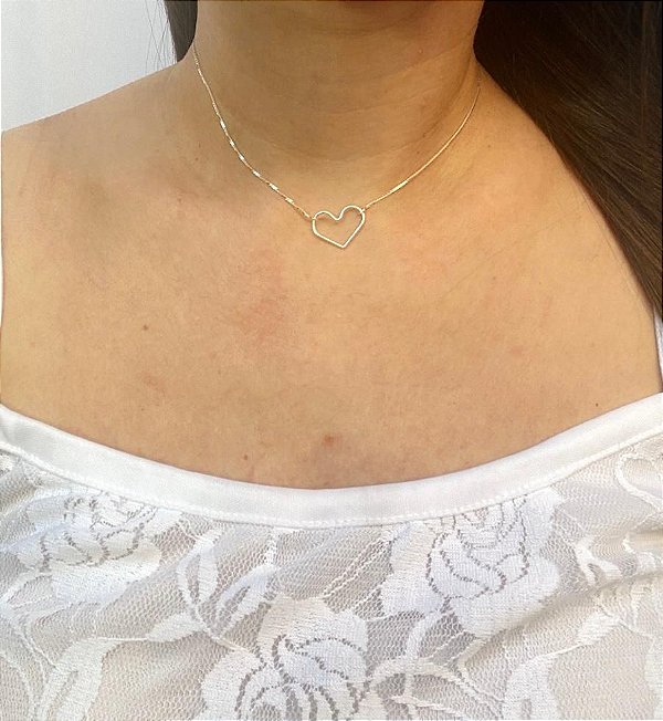COLAR CHOKER CORAÇÃO VAZADO | CL0007