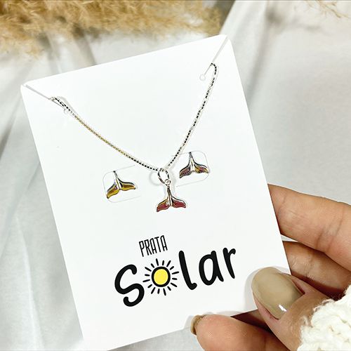 CONJUNTO CALDA DE SEREIA PRATA LISO 45CM | CL0017