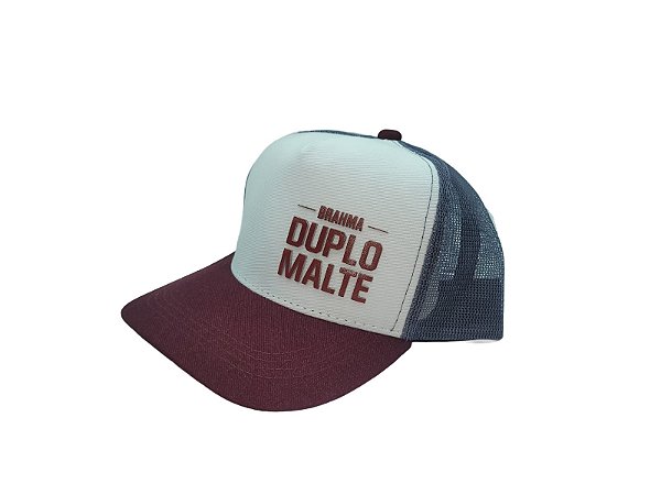 Boné Cervejaria Brahma Duplo Malte Branco e Vinho