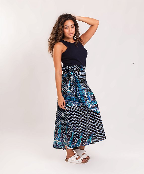 Saia Indiana Transpassada Verão Modelo Luxo
