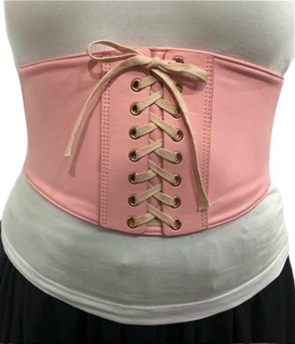 Corset Cinturão Corselet Corpete Cinta Modeladora Rosa Claro