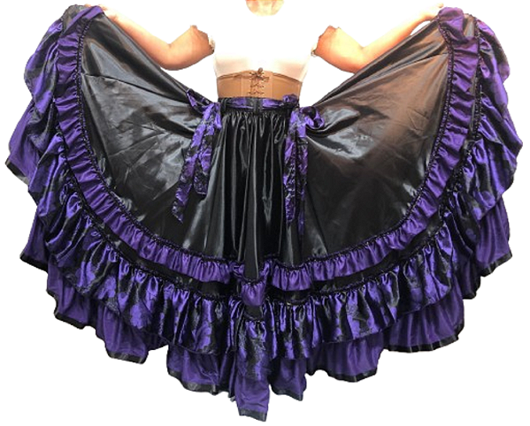 Saia Longa Cigana Modelo 3 Babados com 14 metros de roda