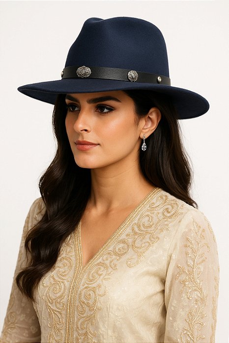 Chapéu Country Vaqueira Rodeio Sertanejo Cowgirl Azul