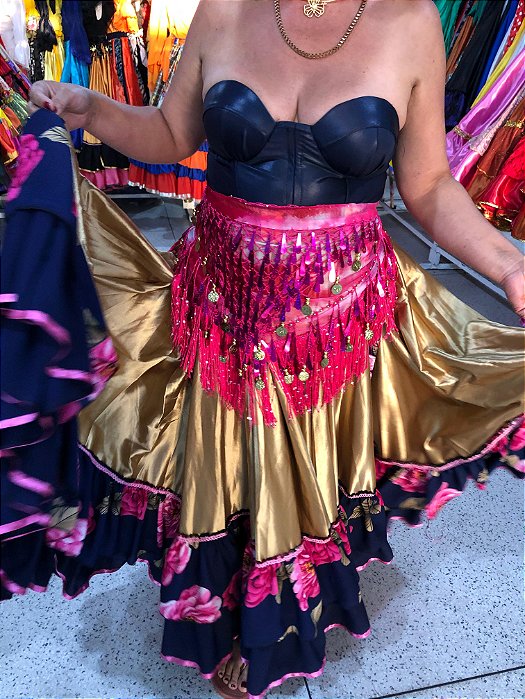 Lenço De Quadril Com Moedas Moda Luxo Dança Cigana