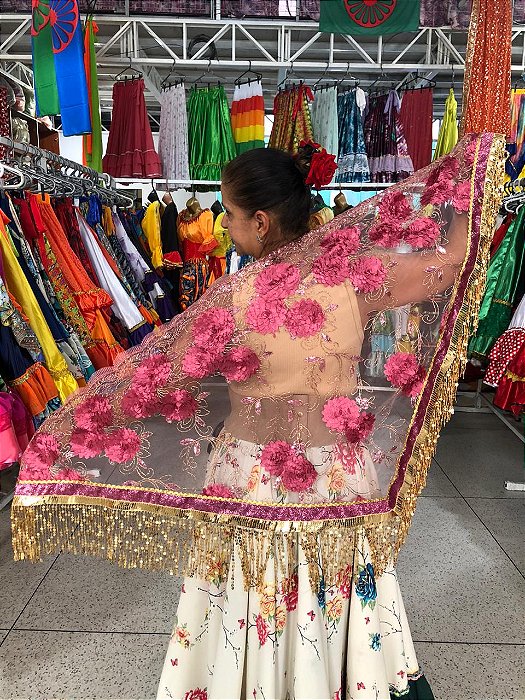 Lenço Xale Longo Feminino Renda Moda Luxo Melhores Presentes