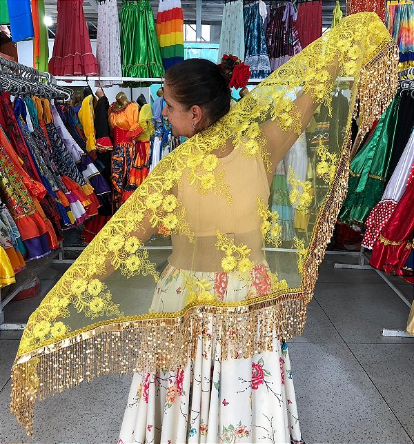 Lenço Xale Longo Feminino Renda Moda Luxo Melhores Presentes