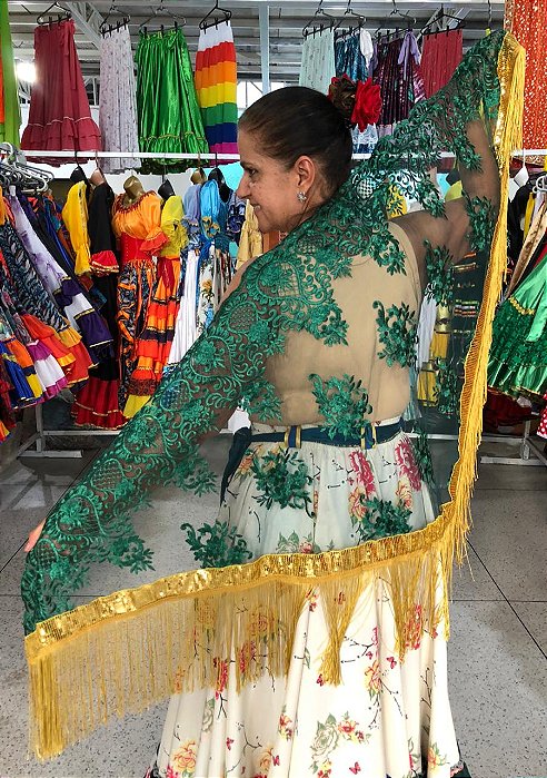 Lenço Xale Longo Feminino Renda Moda Luxo Melhores Presentes