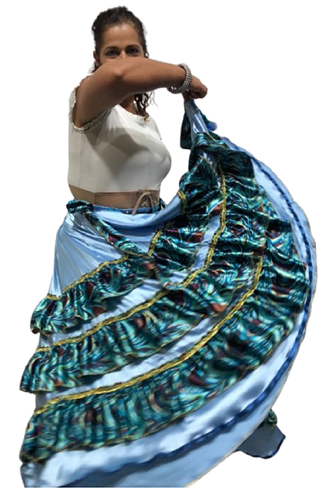 Saia Cigana Modelo 4 Babados com 10 metros de roda