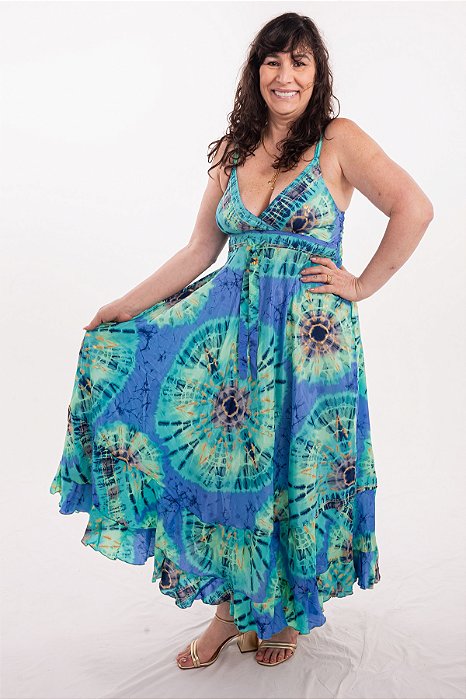 Vestido Longo Estampado Modelo Luxo Moda Indiana