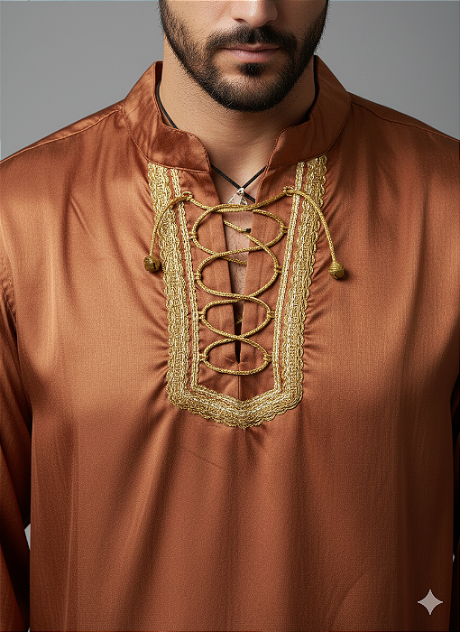 Camisa Cigana Cowboy Moda Luxo Cobre