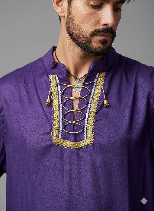 Camisa Cigana Cowboy Moda Luxo Roxa