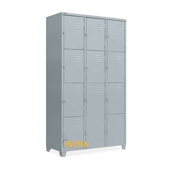 Roupeiro de Aço 12 Portas Pequenas com Pitão para Cadeado